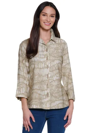 Woven Print Tunic - Women's - Black/Off White