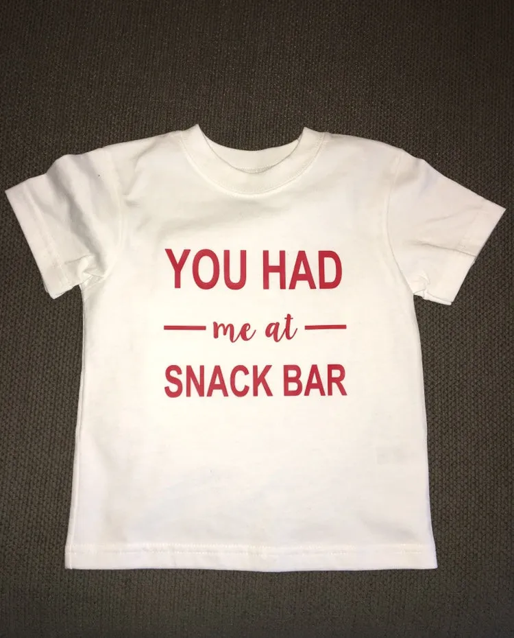You Had Me At Snack Bar, Kids Funny Sports Shirt