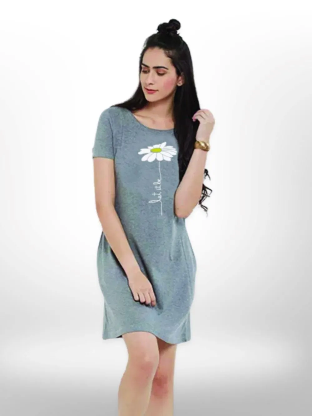 You Like A  Flower Printed Long T-shirt For Women's