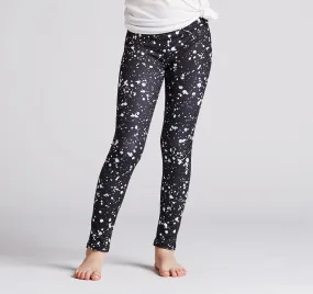 Youth Leggings, White Speckle