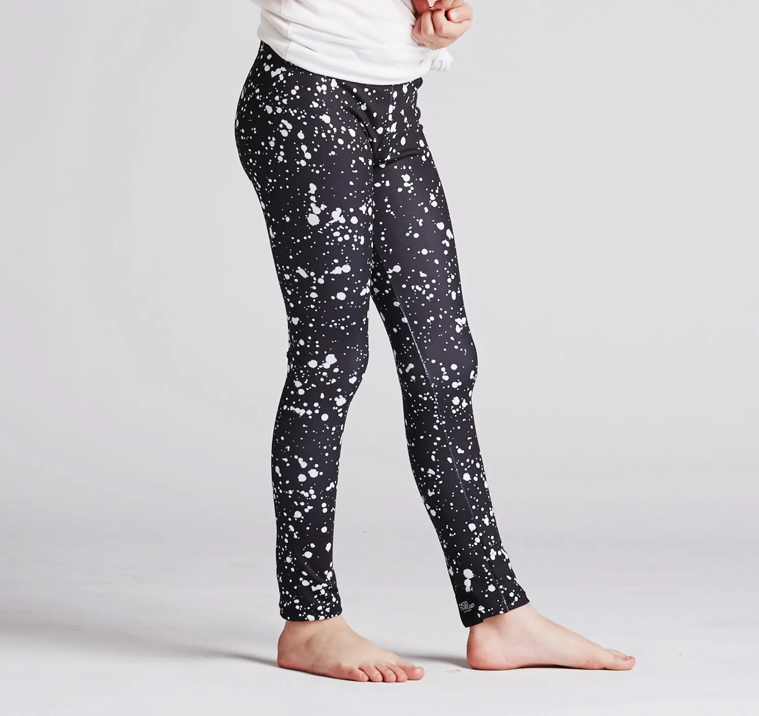 Youth Leggings, White Speckle