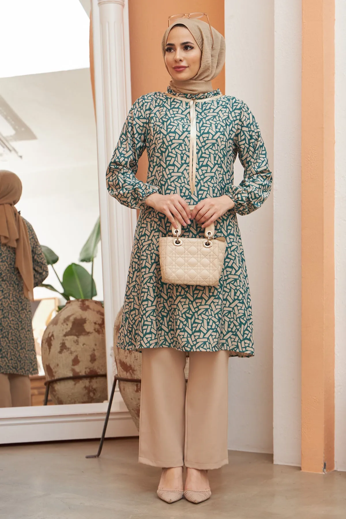 ZRF Women Geometric Patterned Set - Emerald - Gilroy