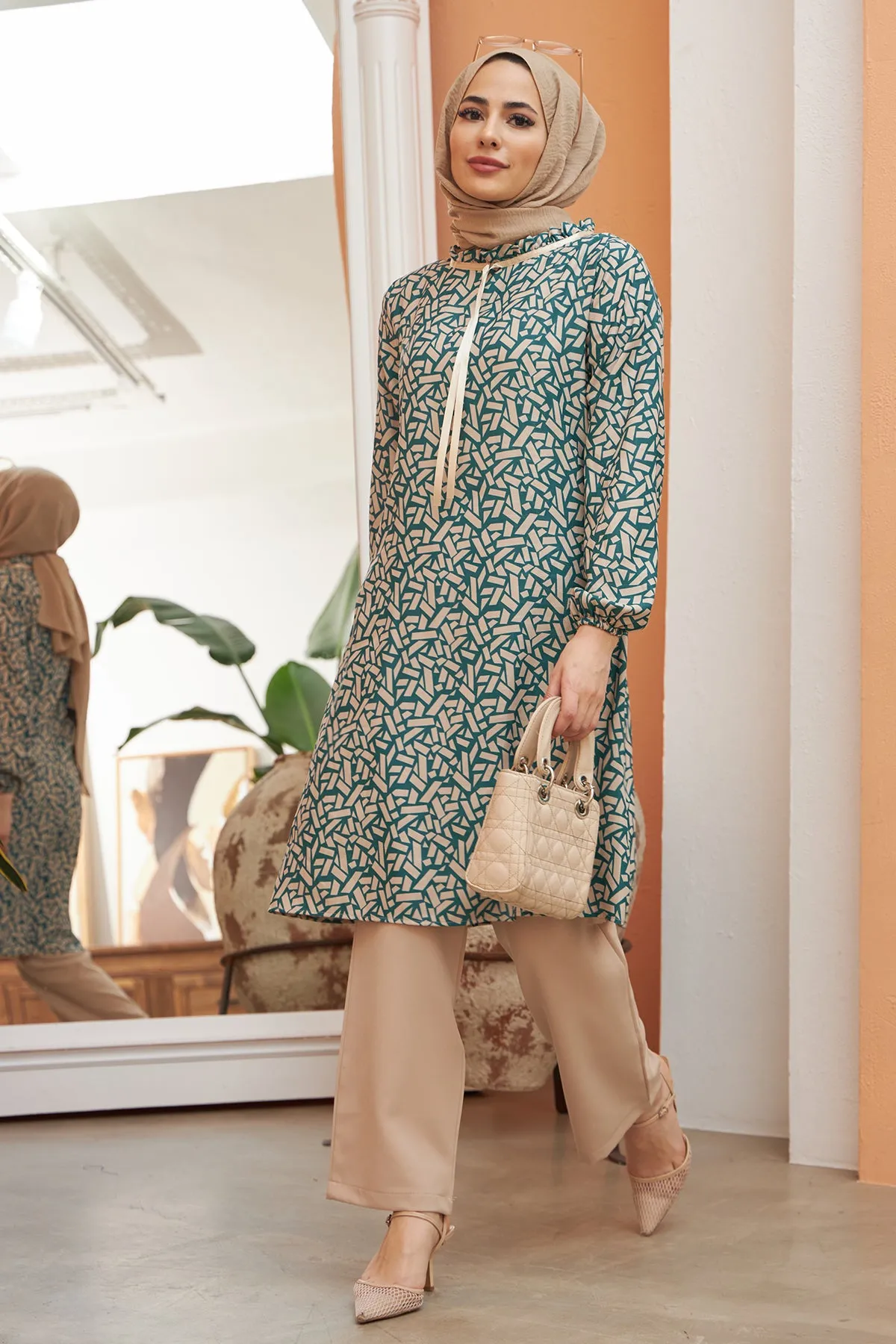 ZRF Women Geometric Patterned Set - Emerald - Gilroy
