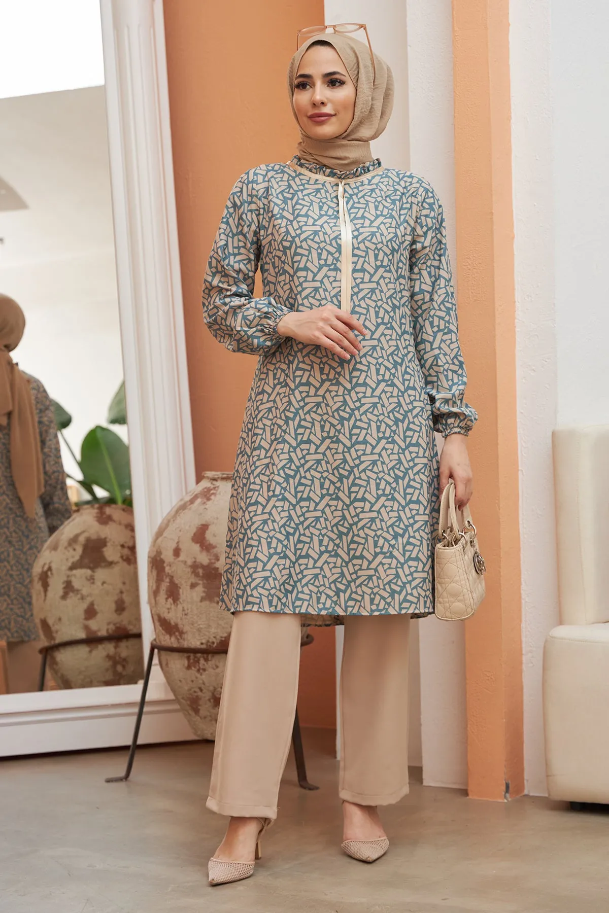 ZRF Women Geometric Patterned Set - Indigo - Pylaía