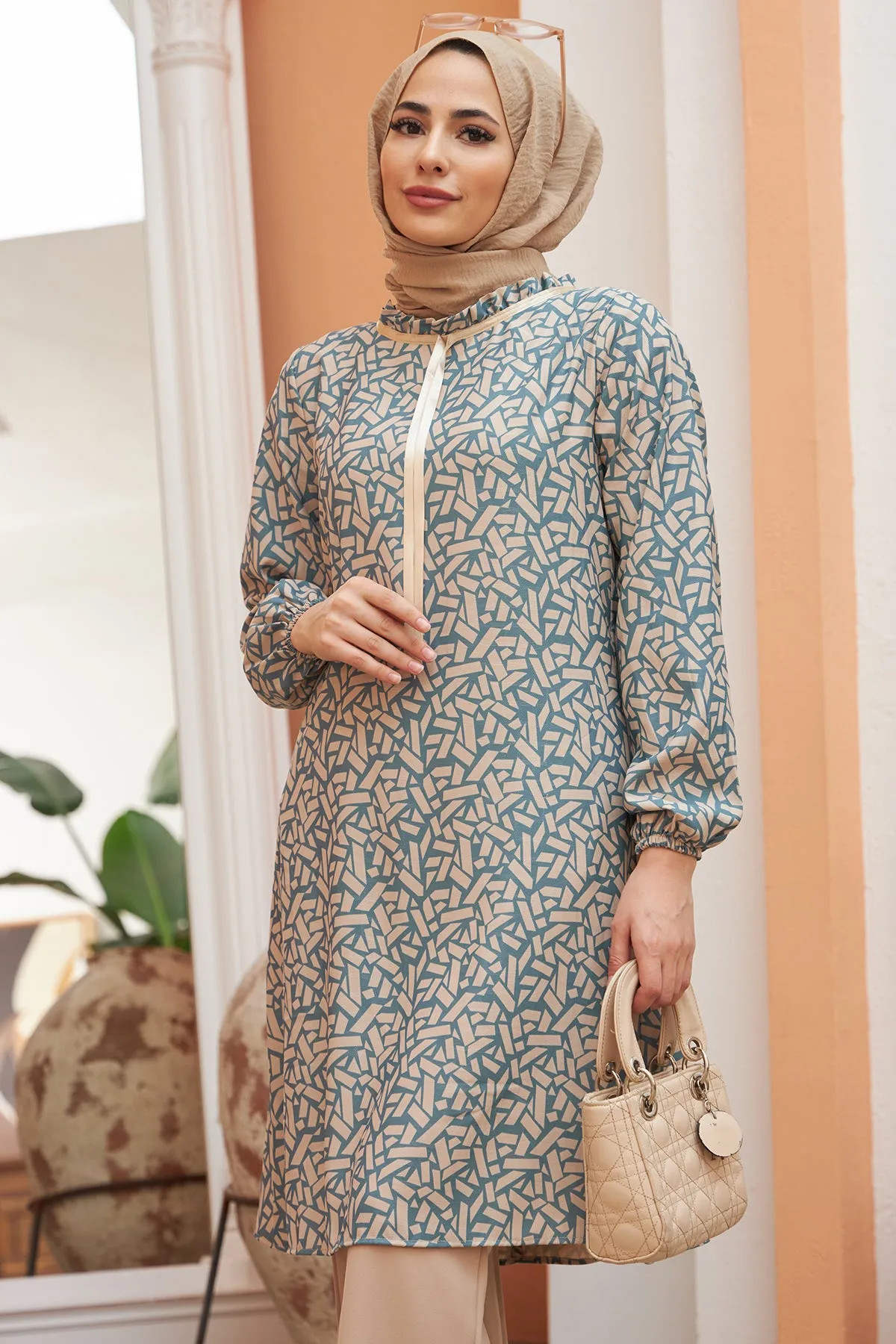 ZRF Women Geometric Patterned Set - Indigo - Pylaía