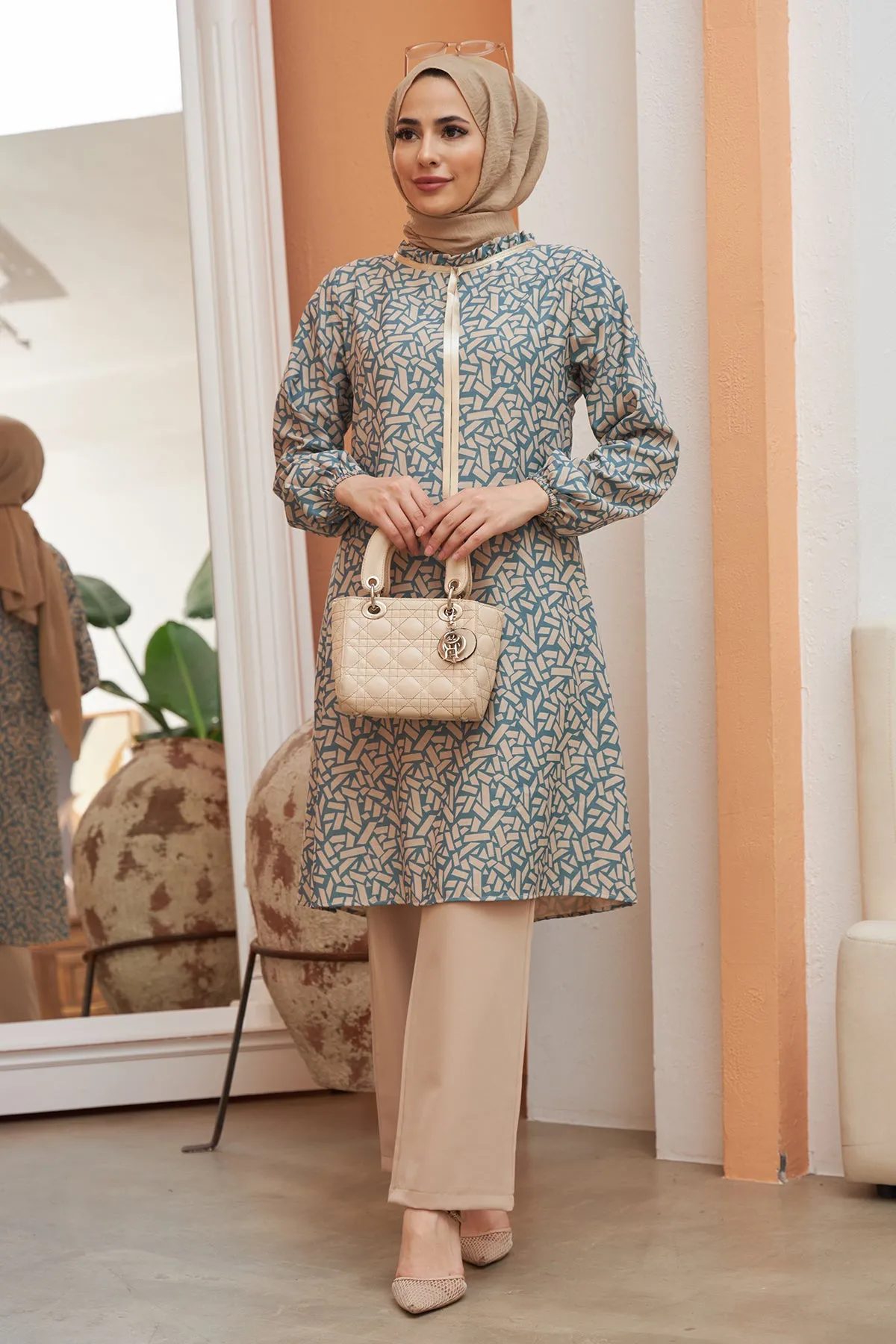 ZRF Women Geometric Patterned Set - Indigo - Pylaía